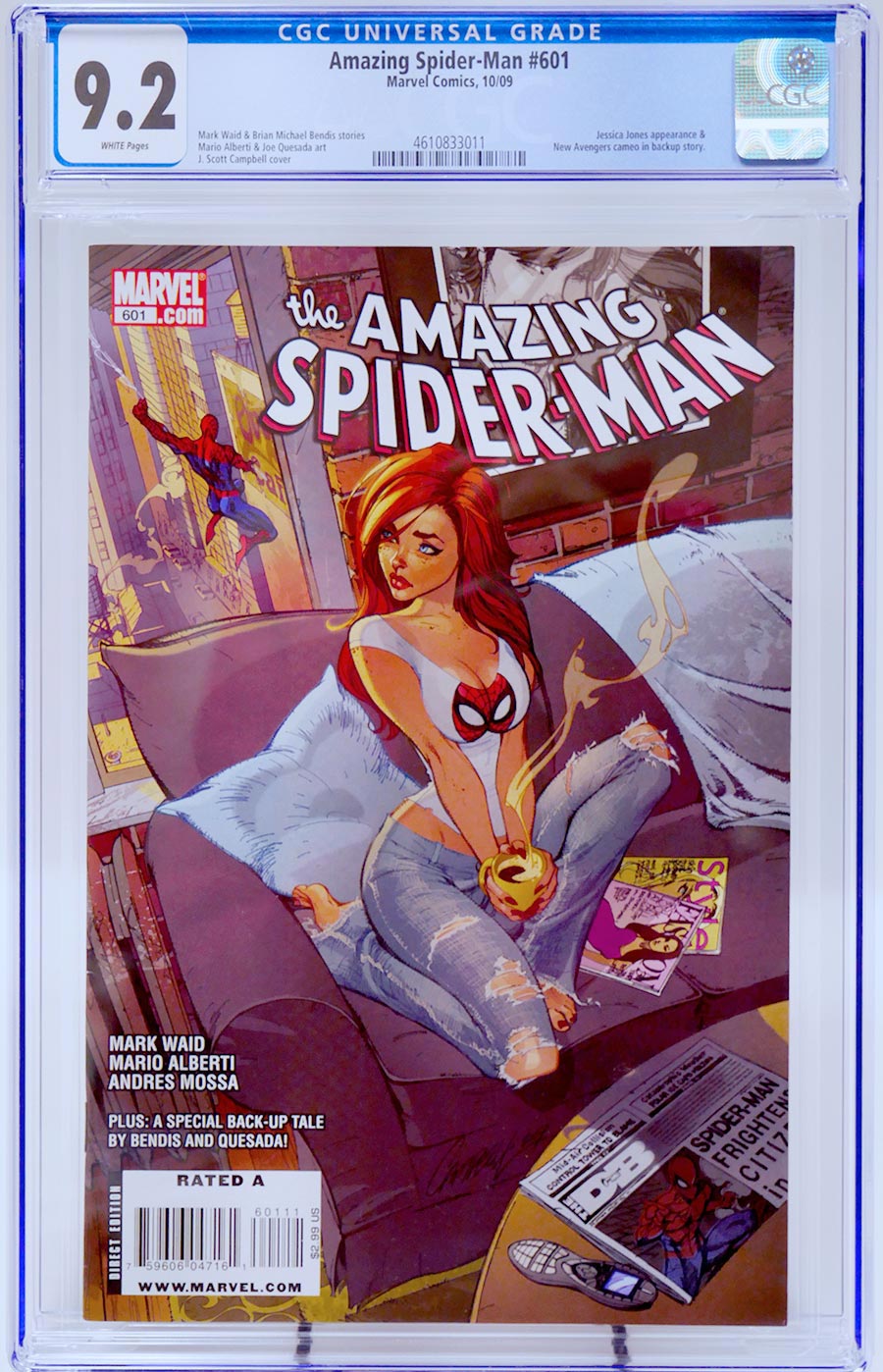 Amazing Spider-Man Vol 2 #601 Cover E 1st Ptg Regular J Scott Campbell Cover CGC 9.2