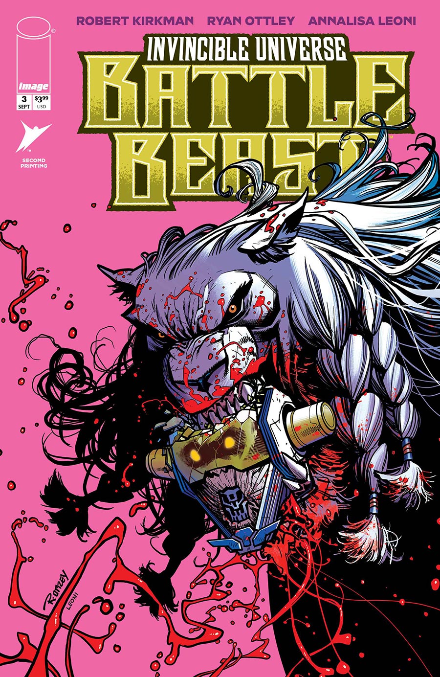Invincible Universe Battle Beast #3 Cover H 2nd Ptg B TBA Variant Cover