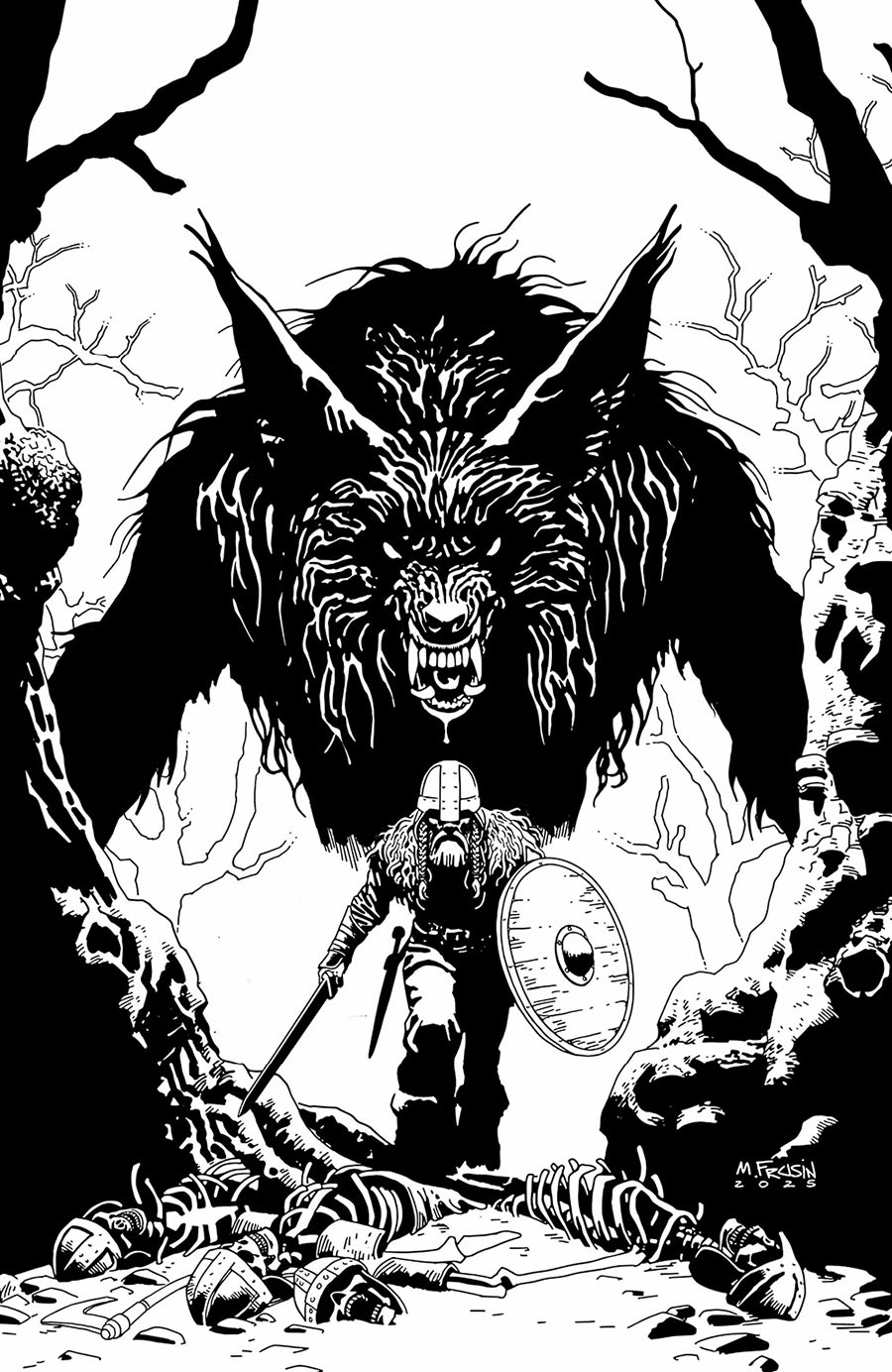 Viking Moon #1 Cover E Incentive Marcelo Frusin Black & White Cover