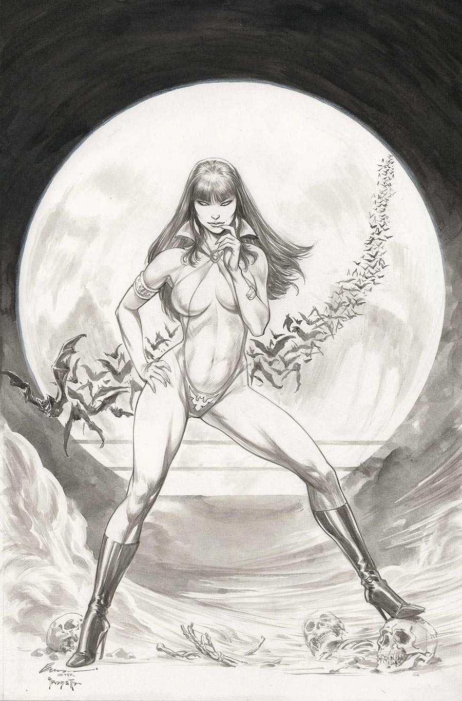 Vampirella Halloween Horror #1 (One Shot) Cover O Incentive BUZZ Line Art Virgin Cover
