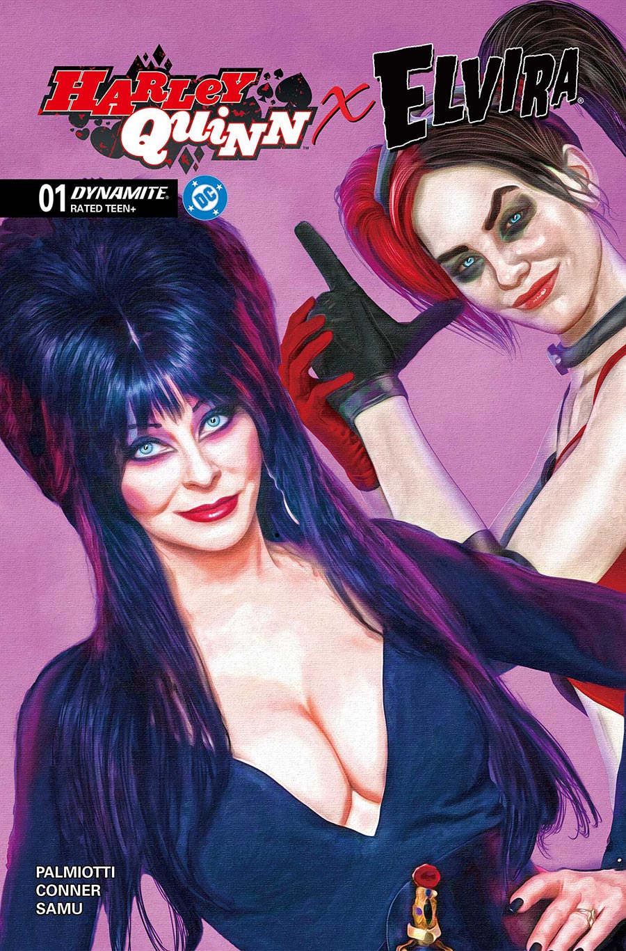 Harley Quinn x Elvira #1 Cover Y Incentive Mark Spears Pink Cover