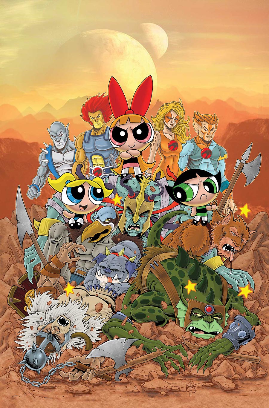 Thundercats Powerpuff Girls #4 Cover K Incentive Ken Haeser Virgin Cover