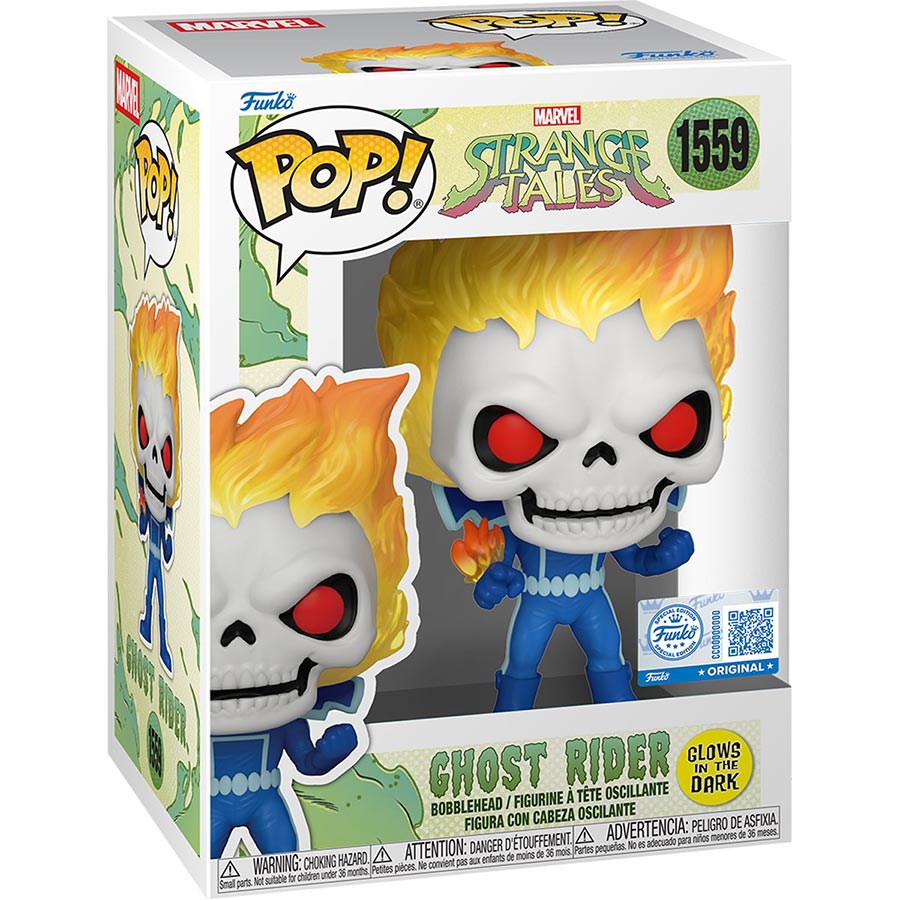 POP Marvel Strange Tales Ghost Rider Glow-In-The-Dark Entertainment Earth Exclusive Vinyl Bobble Head