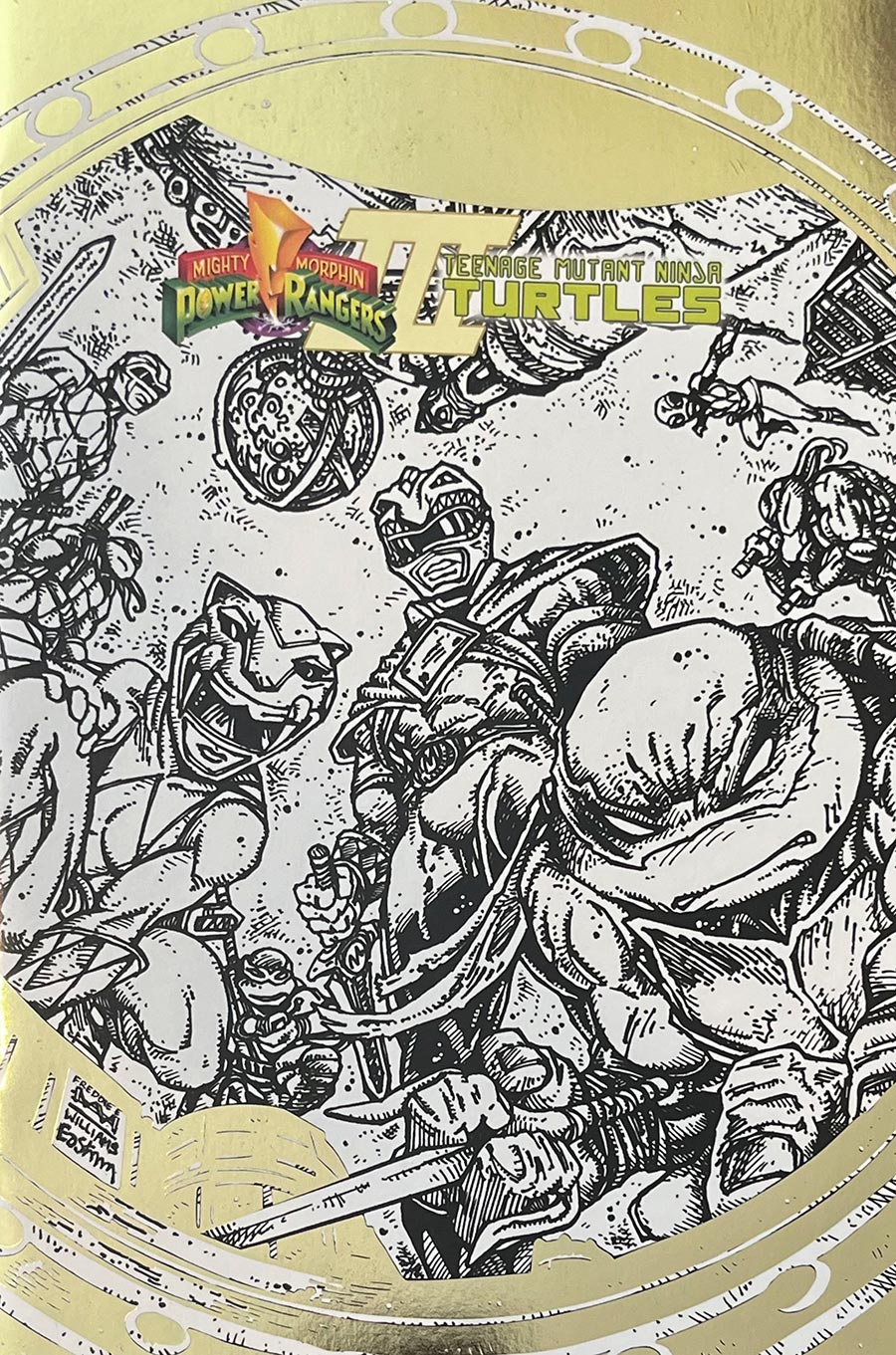 Mighty Morphin Power Rangers Teenage Mutant Ninja Turtles III Ashcan #1 Kevin Eastman & Freddie E Williams II Foil Stamp Cover