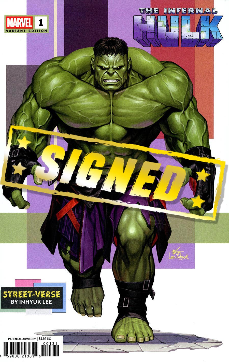 Infernal Hulk #1 Cover J Variant Inhyuk Lee Street-Verse Cover Signed By Phillip Kennedy Johnson
