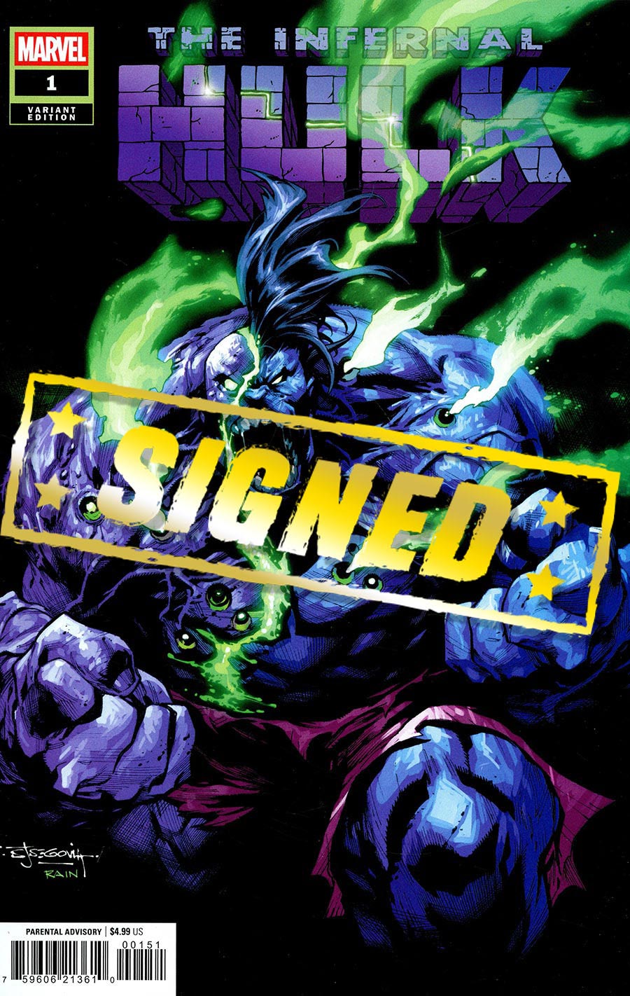 Infernal Hulk #1 Cover L Variant Stephen Segovia Cover Signed By Phillip Kennedy Johnson