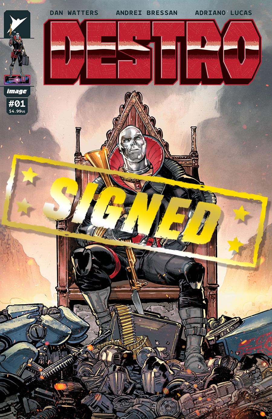 Destro #1 Cover P Regular Andrei Bressan & Adriano Lucas Cover Signed By Andrei Bressan & Joshua Williamson