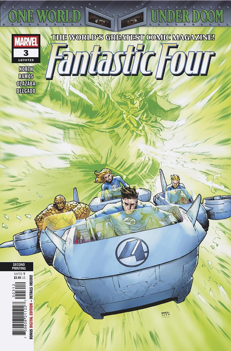 Fantastic Four Vol 8 #3 Cover K 2nd Ptg Humberto Ramos Variant Cover (One World Under Doom Tie-In)