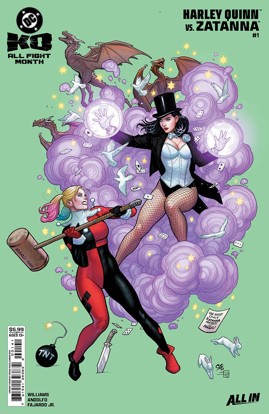 DC K.O. Harley Quinn vs Zatanna #1 (One Shot) Cover B Variant Frank Cho Card Stock Cover (DC All In)