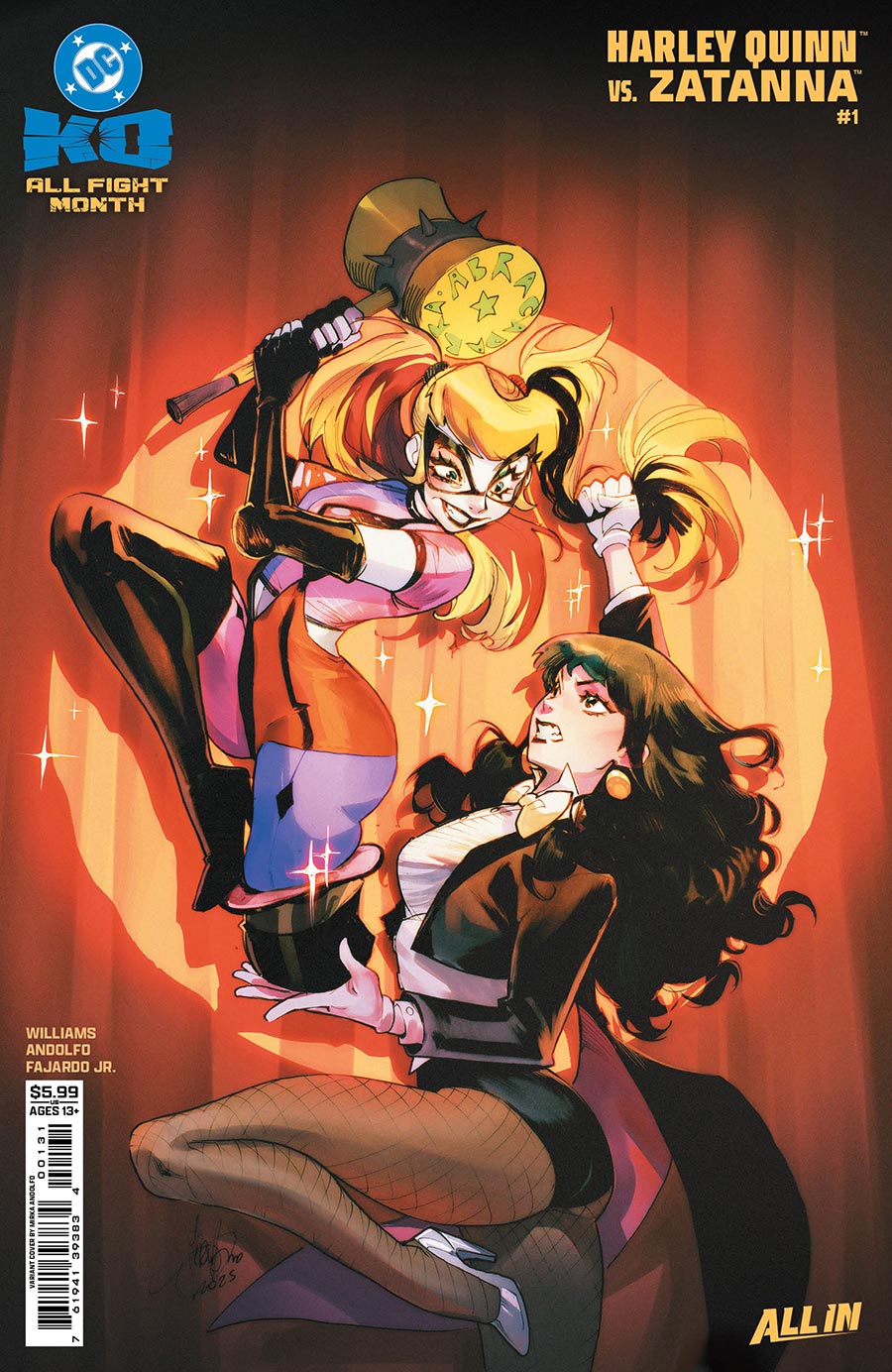 DC K.O. Harley Quinn vs Zatanna #1 (One Shot) Cover D Variant Mirka Andolfo Card Stock Cover (DC All In)