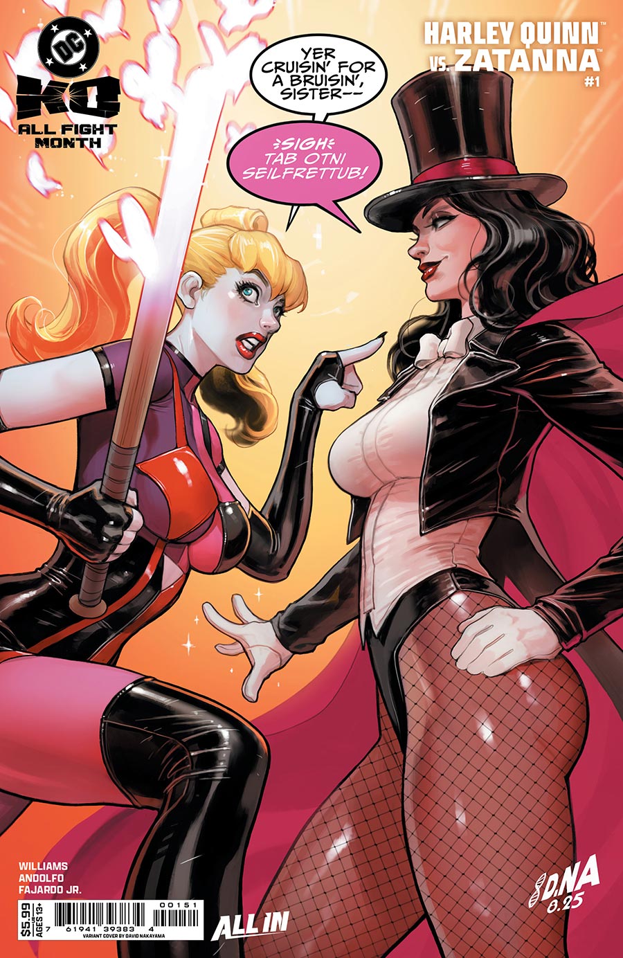 DC K.O. Harley Quinn vs Zatanna #1 (One Shot) Cover E Variant David Nakayama Card Stock Cover (DC All In)