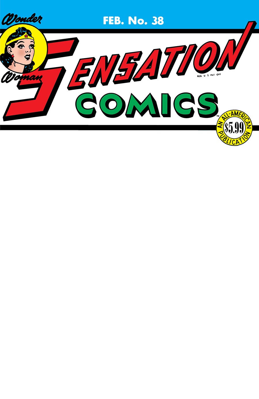 Sensation Comics #38 Facsimile Edition Cover C Variant Blank Cover