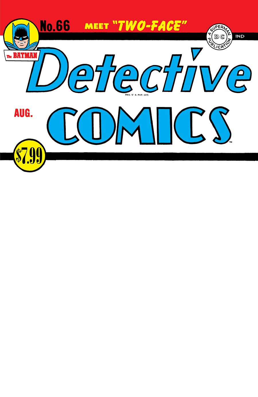 Detective Comics #66 Facsimile Edition Cover D Variant Blank Cover