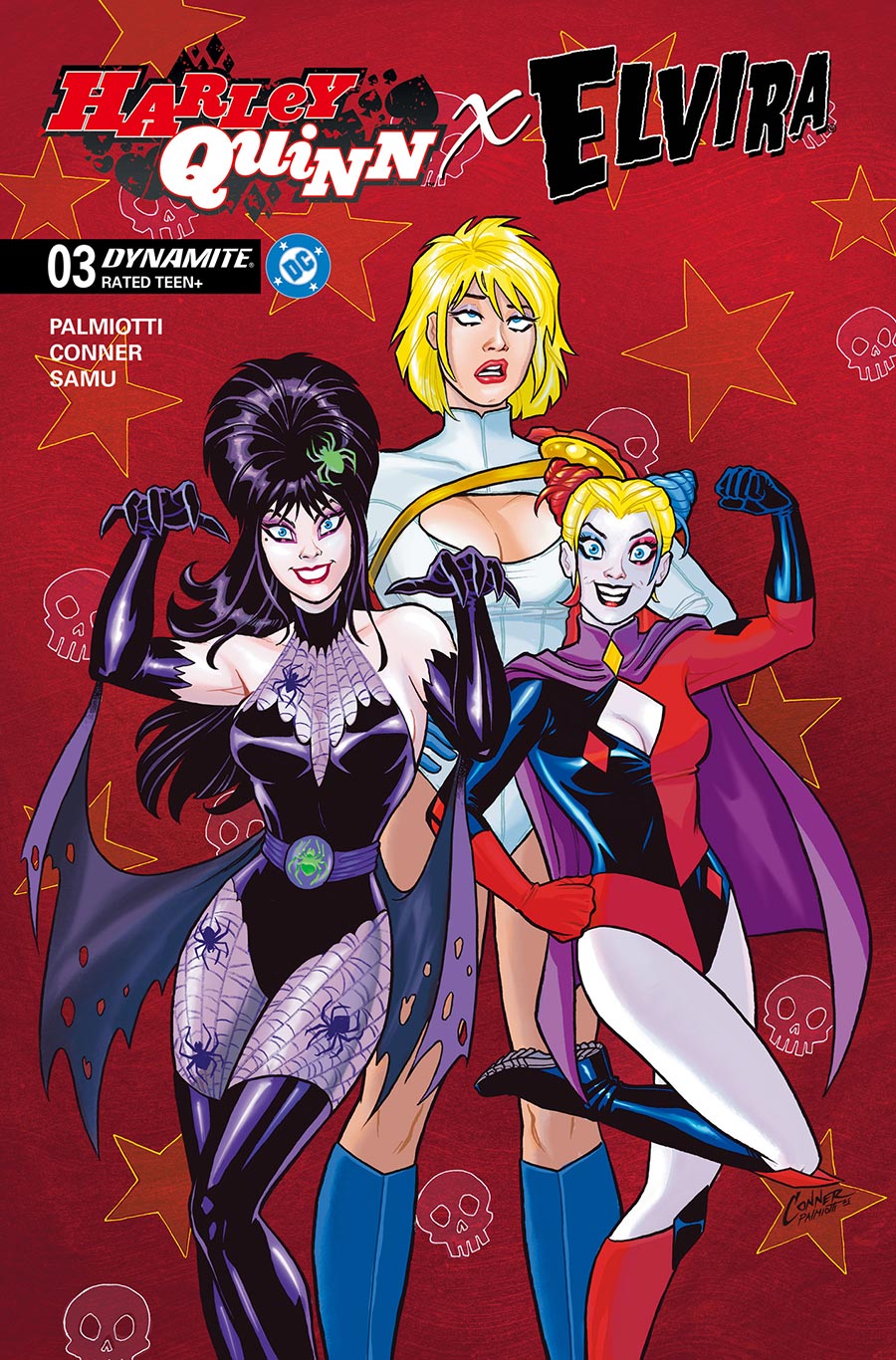 Harley Quinn x Elvira #3 Cover A Regular Amanda Conner Red Cover