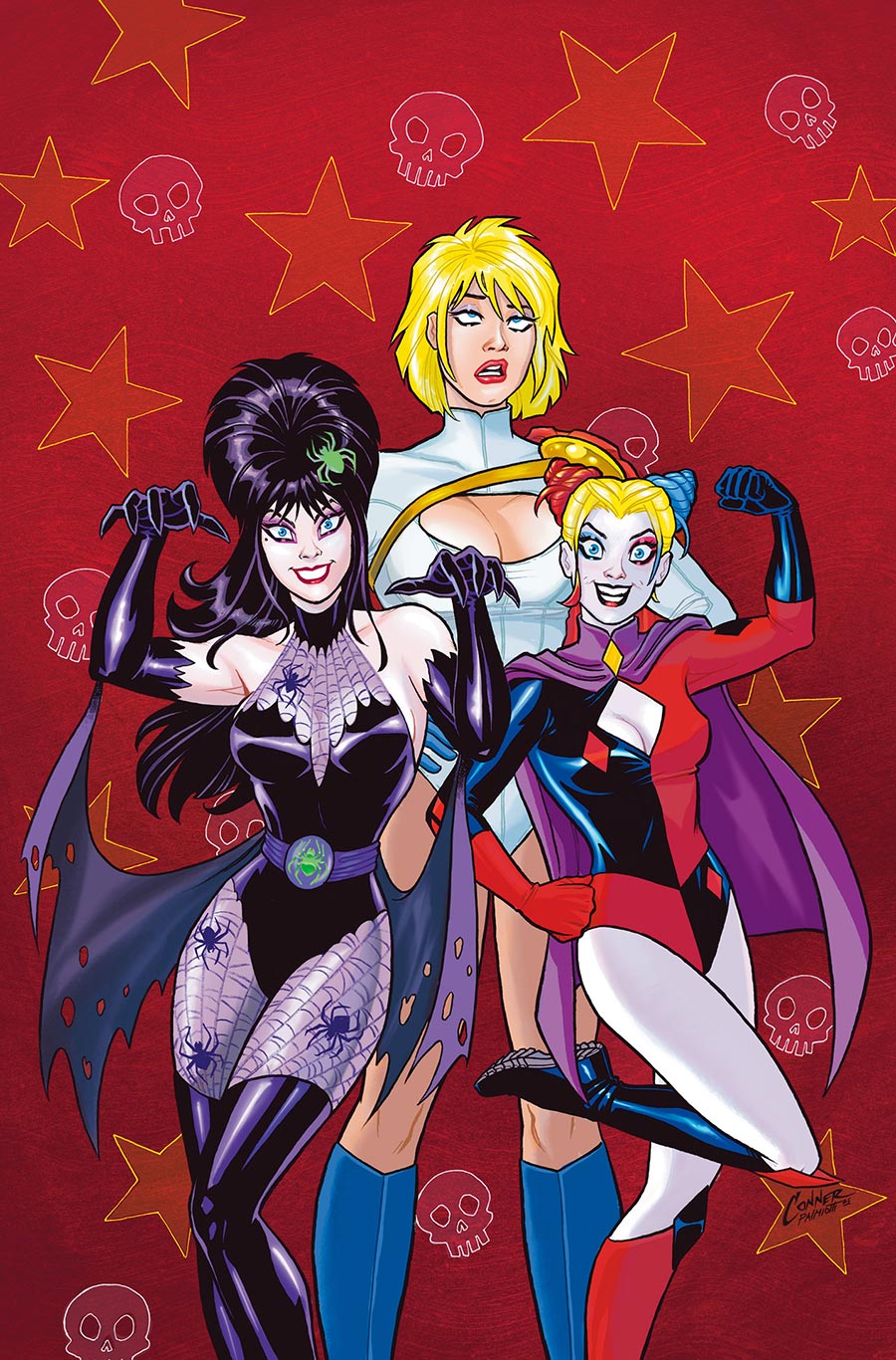 Harley Quinn x Elvira #3 Cover E Dynamite Metal Premium Amanda Conner Red Virgin Cover
