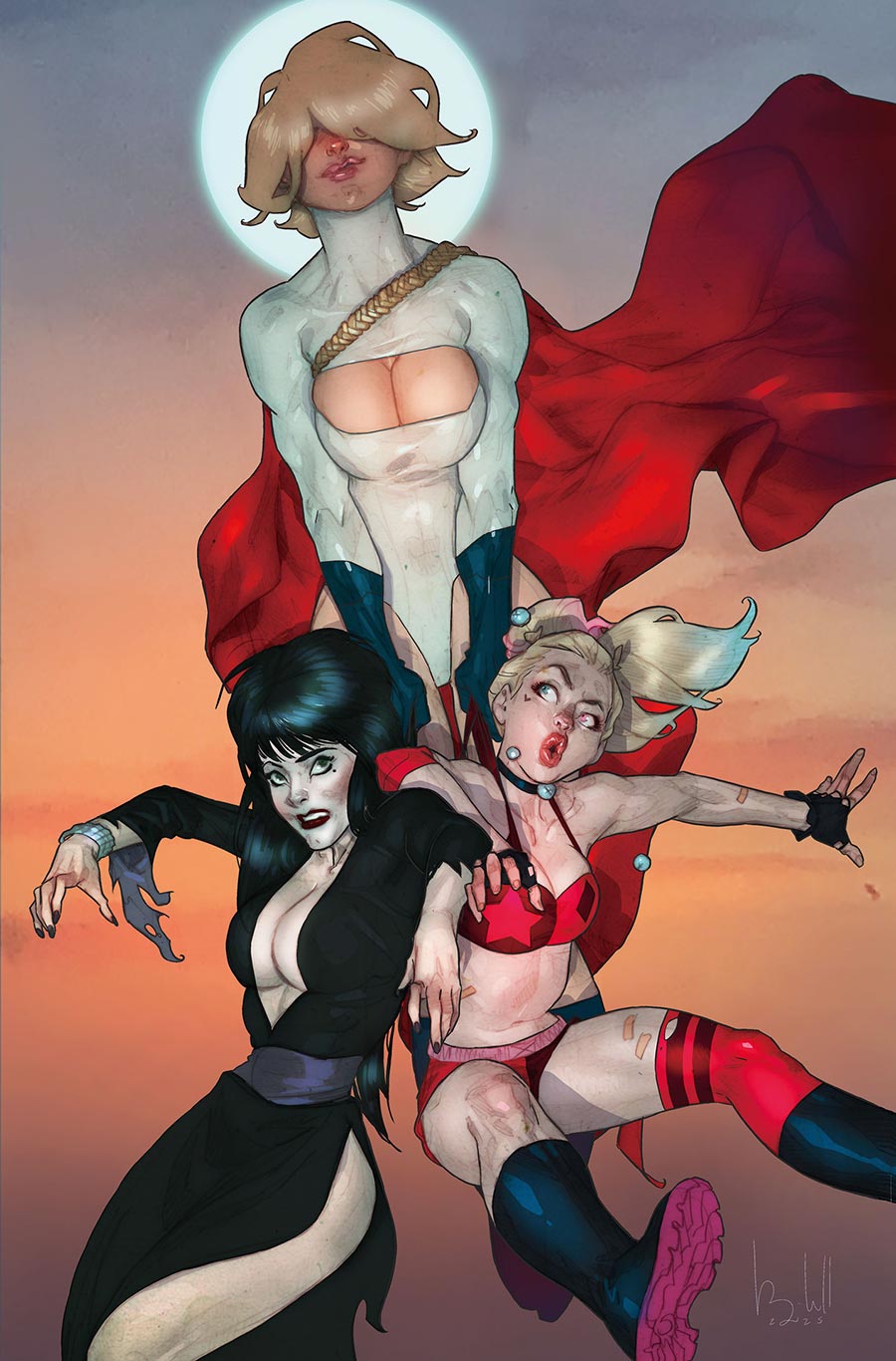 Harley Quinn x Elvira #3 Cover H Incentive Ben Caldwell Virgin Cover