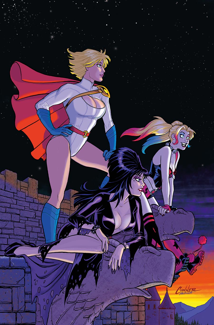 Harley Quinn x Elvira #3 Cover K Incentive Amanda Conner Night Virgin Cover