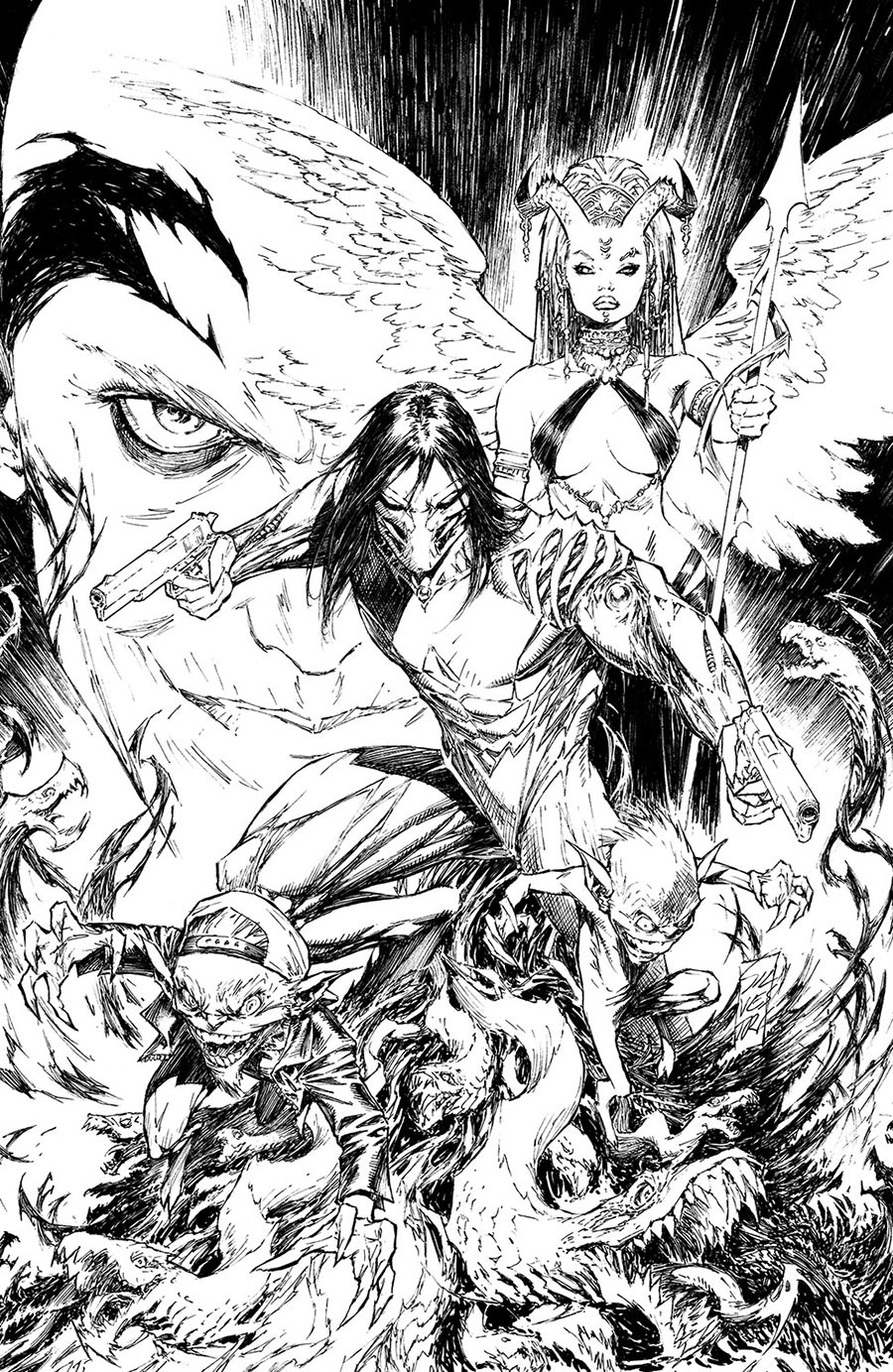Darkness Vol 4 #1 Cover I Incentive Marc Silvestri Black & White Virgin Cover