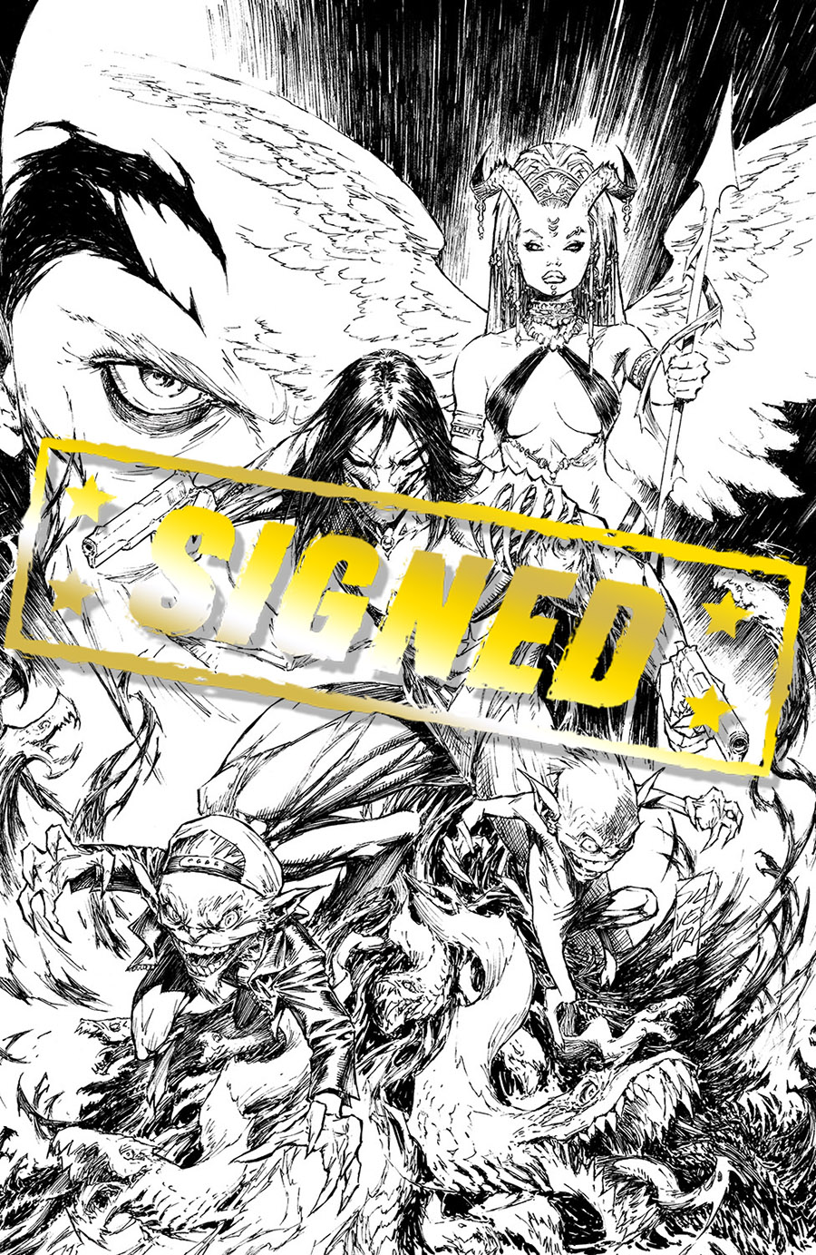 Darkness Vol 4 #1 Cover J Incentive Marc Silvestri Black & White Virgin Cover Signed Edition