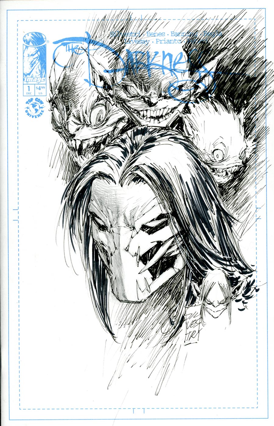 Darkness Vol 4 #1 Cover K Incentive Marc Silvestri Hand-Drawn Sketch Variant Cover