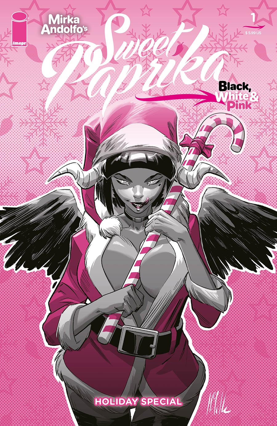 Mirka Andolfos Sweet Paprika Black White & Pink Holiday Special #1 (One Shot) Cover D Variant Marco Failla Cover