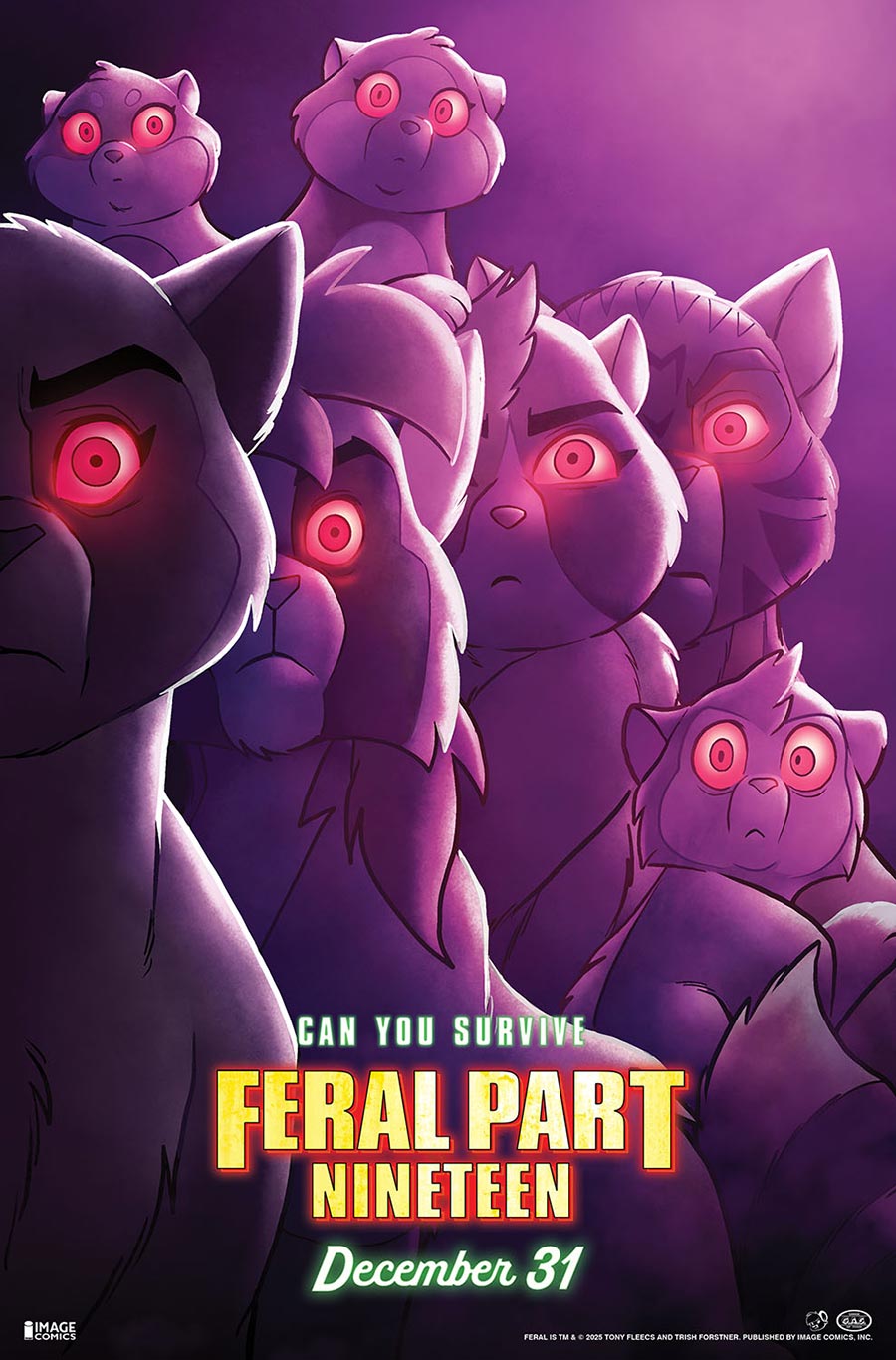 Feral #19 Cover B Variant Tony Fleecs Trish Forstner & Allen Passalaqua Movie Poster Homage Cover