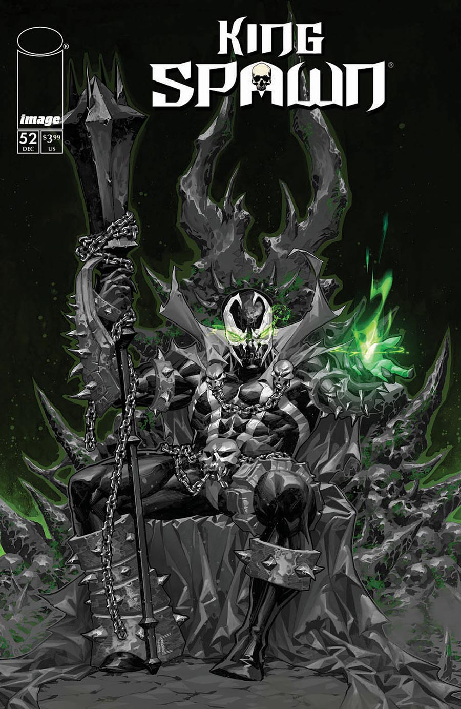 King Spawn #52 Cover B Variant Kael Ngu Black & White Cover