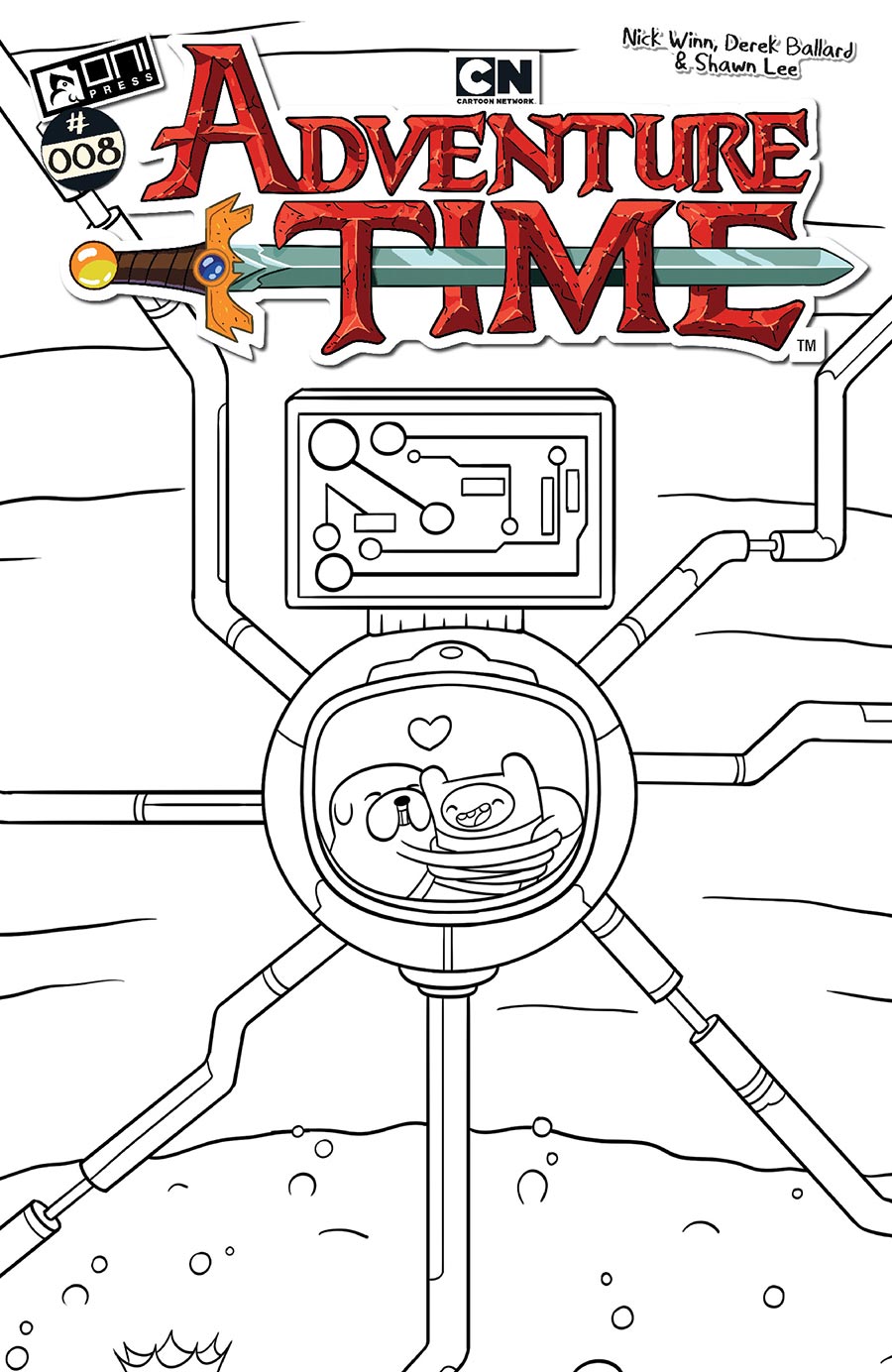 Adventure Time Vol 2 #8 Cover F Incentive Nick Winn Black & White Cover