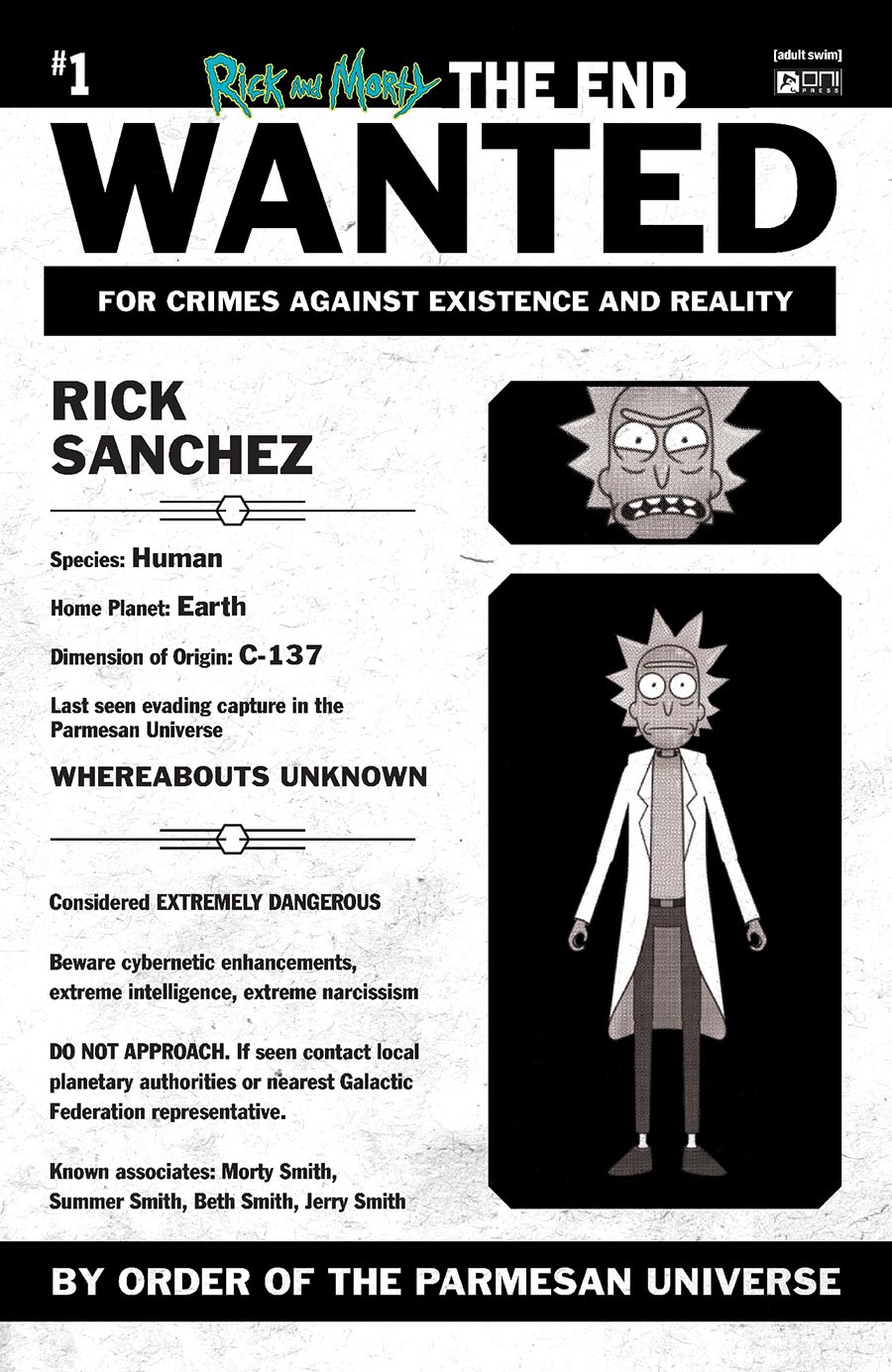 Rick And Morty The End #1 Cover E Incentive Phil Murphy Most Wanted Variant Cover