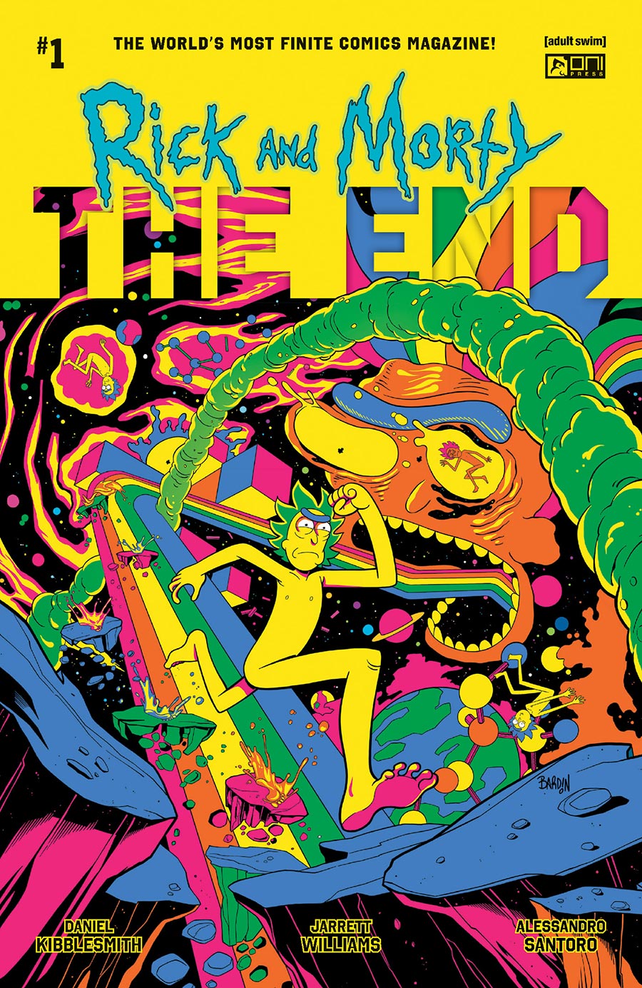 Rick And Morty The End #1 Cover G Incentive Dave Bardin Blacklight Colors Cover
