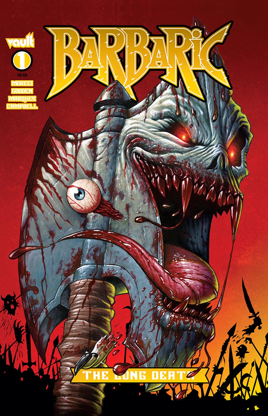 Barbaric The Long Death #1 Cover D Incentive Pete Carroll Red Background Variant Cover