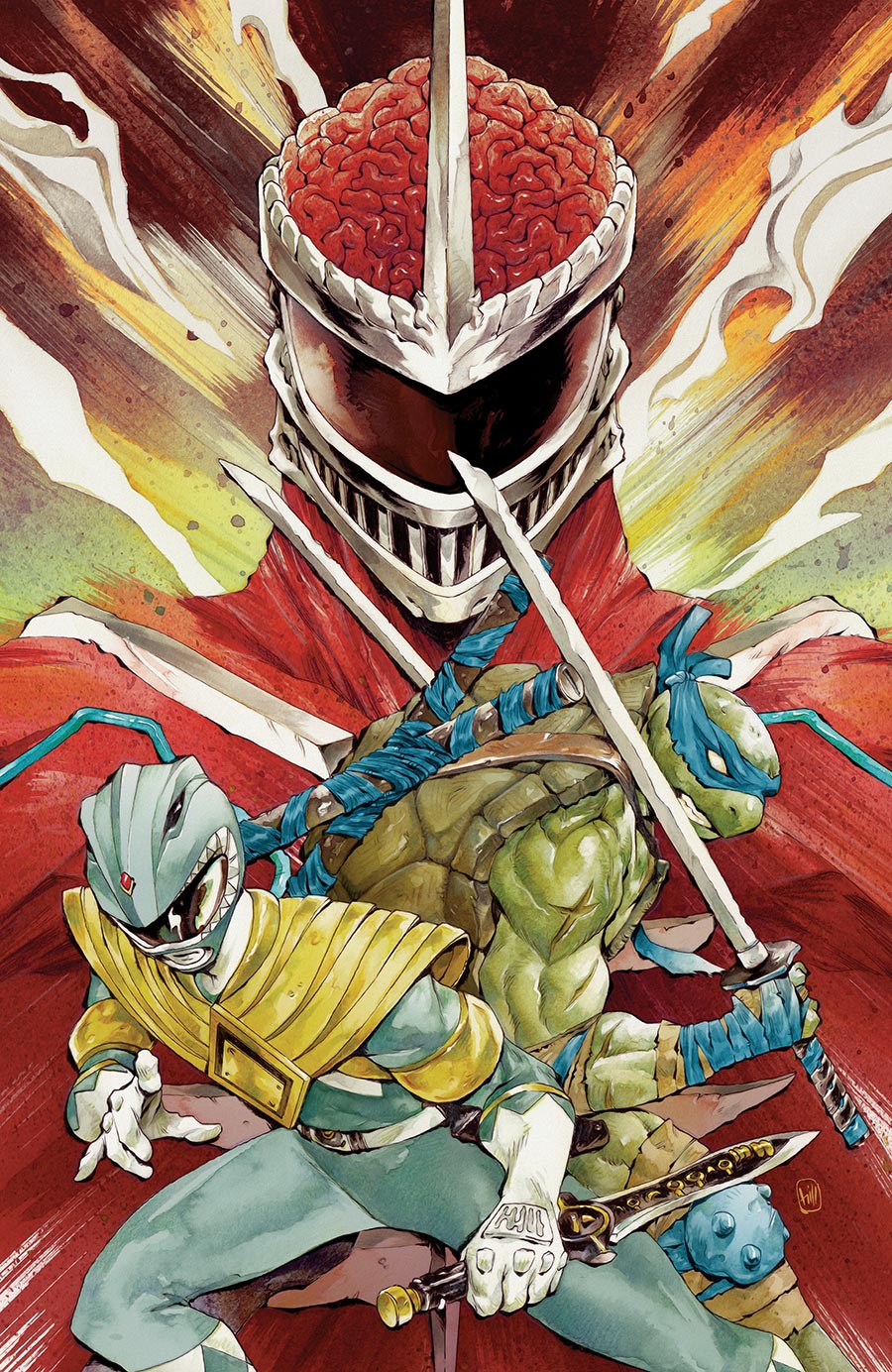 Mighty Morphin Power Rangers Teenage Mutant Ninja Turtles III #4 Cover F Incentive Chuma Hill Virgin Variant Cover