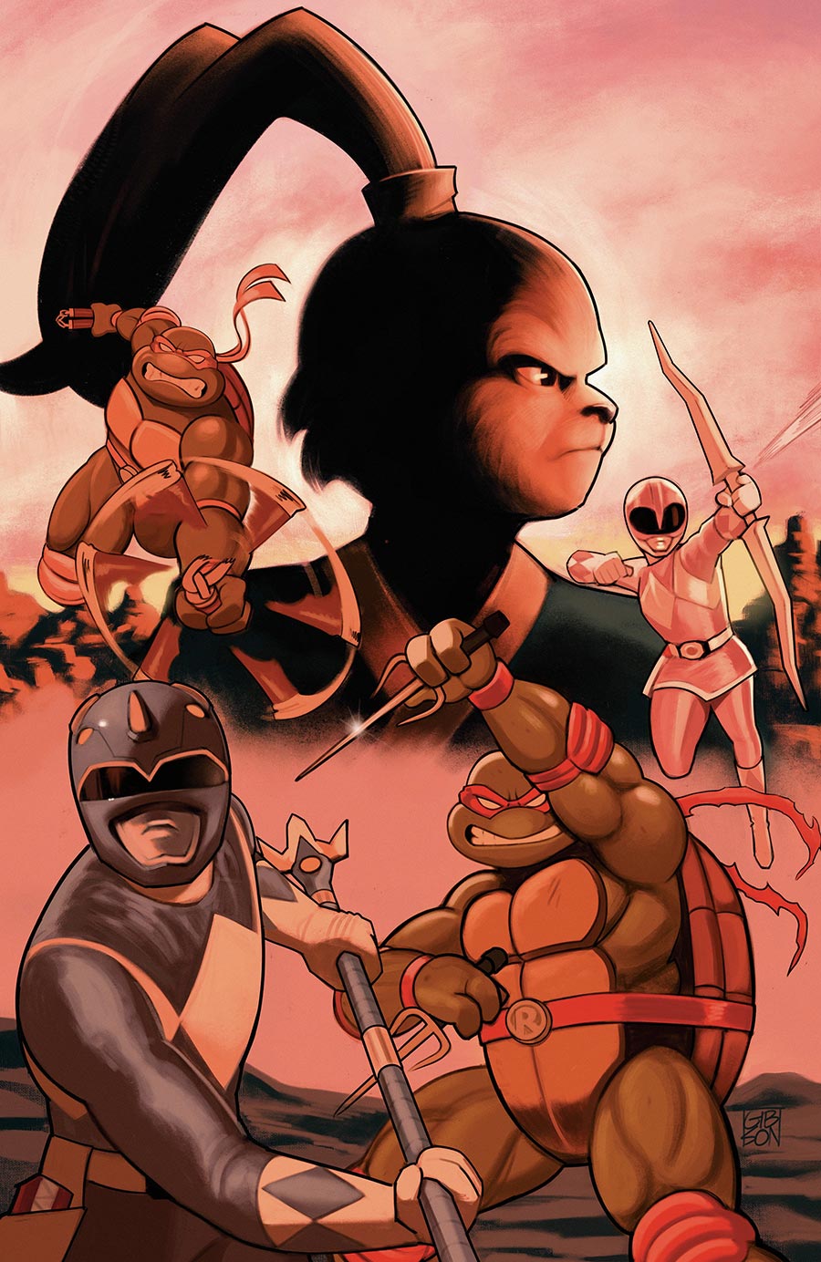 Mighty Morphin Power Rangers Teenage Mutant Ninja Turtles III #4 Cover G Incentive Jordan Gibson Reveal Virgin Cover