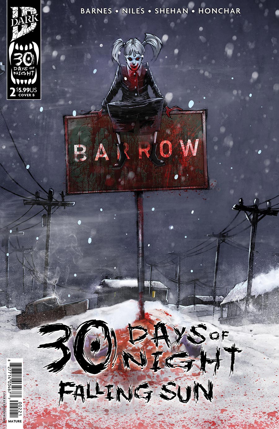 30 Days Of Night Falling Sun #2 Cover B Variant Damien Worm Cover