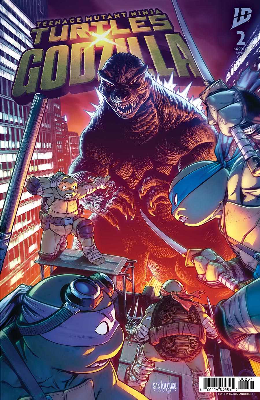 Teenage Mutant Ninja Turtles x Godzilla #2 Cover C Variant Mateus Santolouco Cover