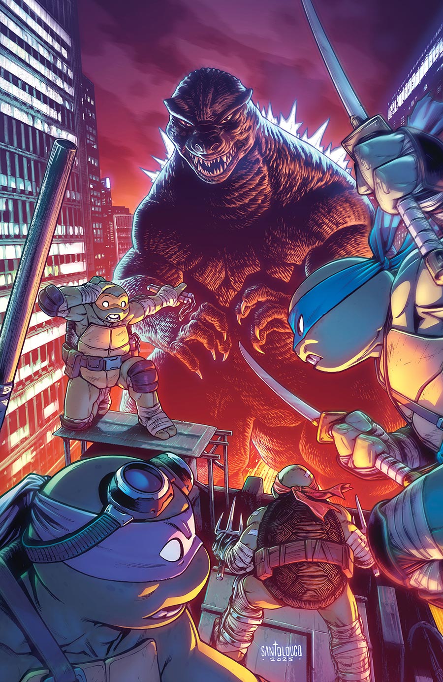 Teenage Mutant Ninja Turtles x Godzilla #2 Cover D Incentive Mateus Santolouco Virgin Cover