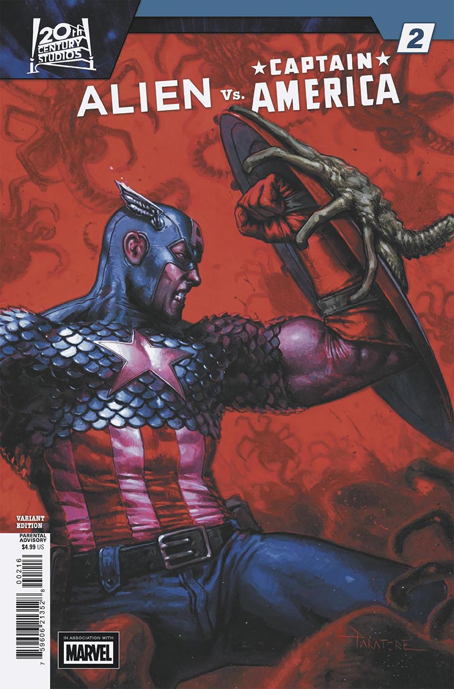 Alien vs Captain America #2 Cover D Incentive Davide Paratore Variant Cover