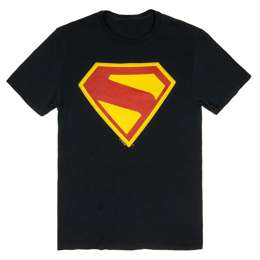 Superman 2025 Superman Logo Mens Black T-Shirt Large