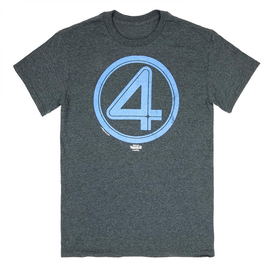 Fantastic Four First Steps Logo Mens Grey T-Shirt Large
