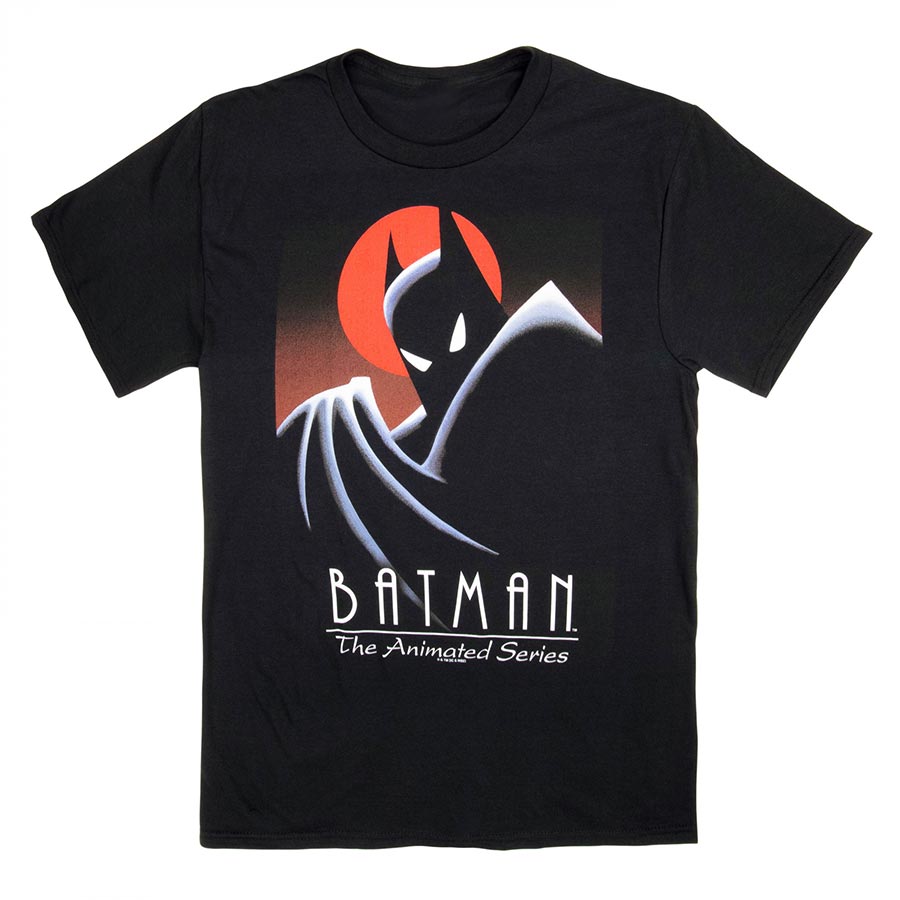 Batman The Animated Series Logo Mens Black T-Shirt Large