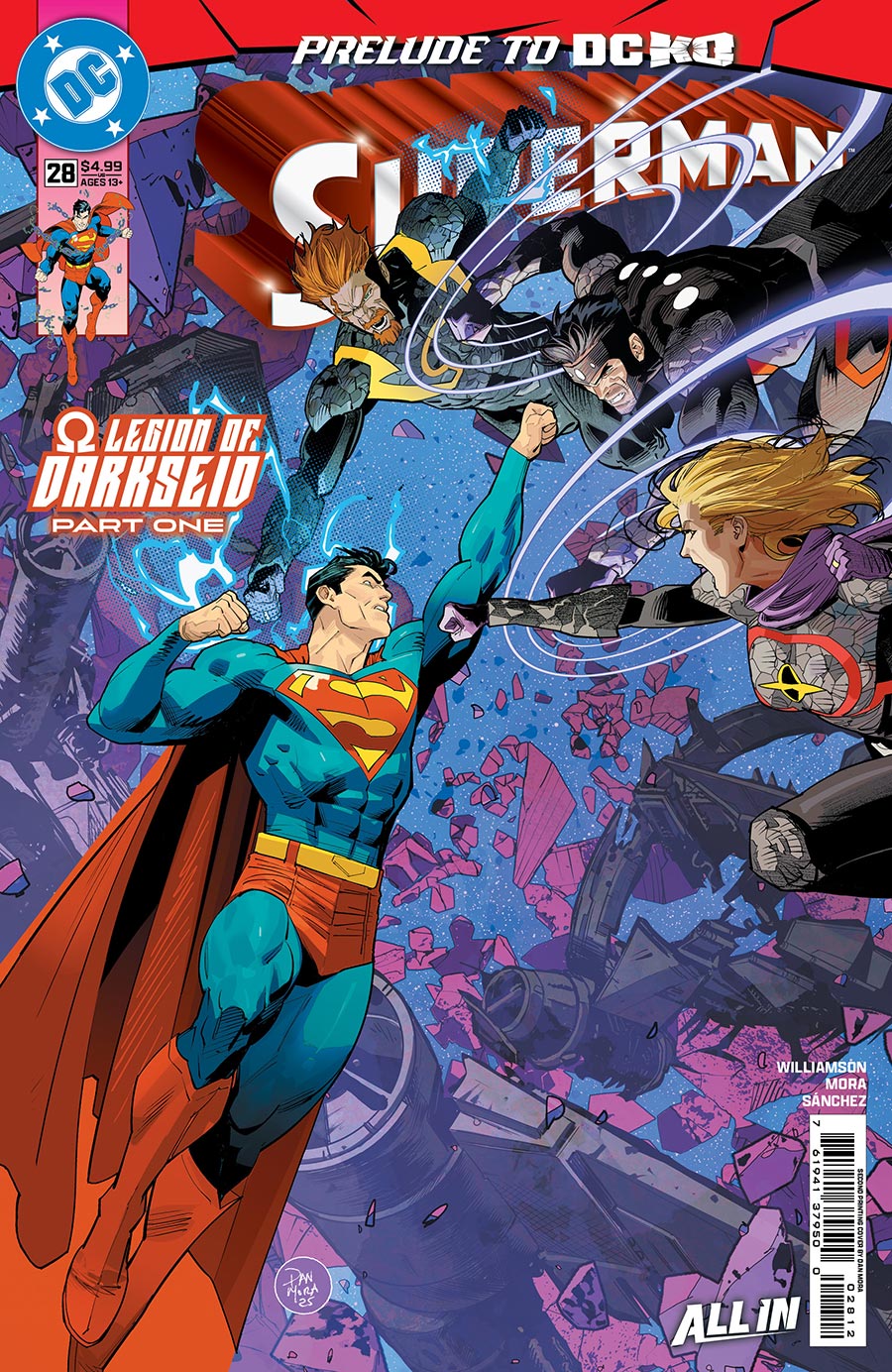 Superman Vol 7 #28 Cover G 2nd Ptg Dan Mora Cover Dress Variant Cover (DC All In)(DC K.O. Prelude)