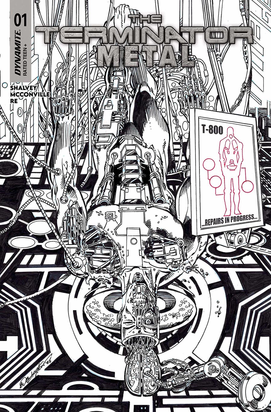 Terminator Metal #1 Cover M Incentive Bob Layton Line Art Cover