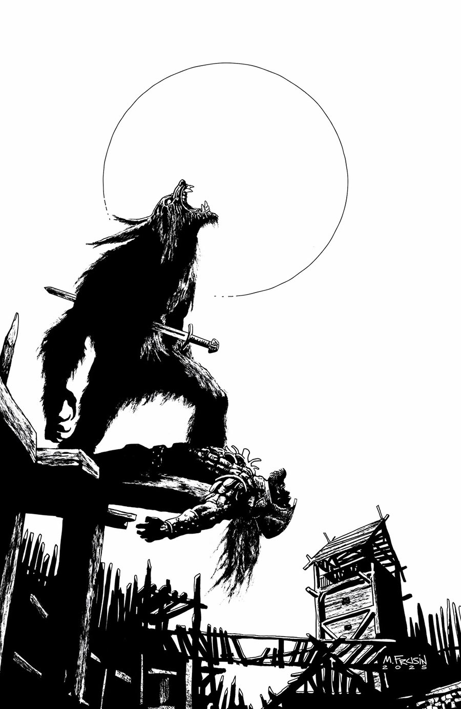 Viking Moon #2 Cover D Incentive Marcelo Frusin Black & White Cover