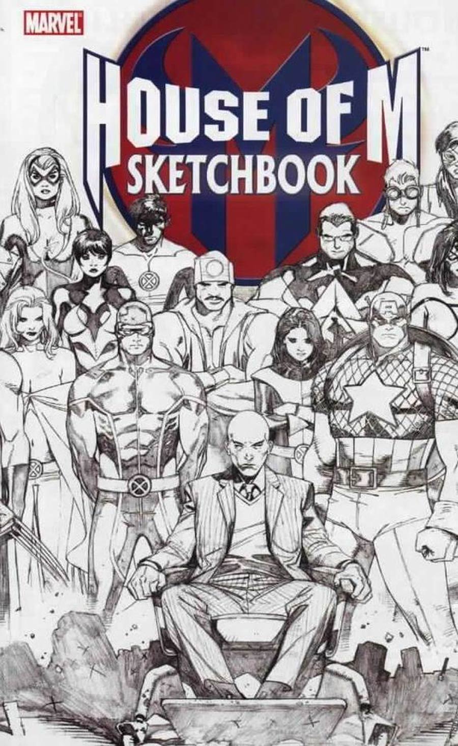House Of M Sketchbook Cover C DF Exclusive Signed by Aaron Lopresti (W/o CoA)