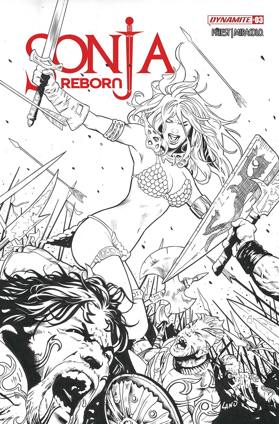 Sonja Reborn #3 Cover K Variant Greg Land Line Art Cover