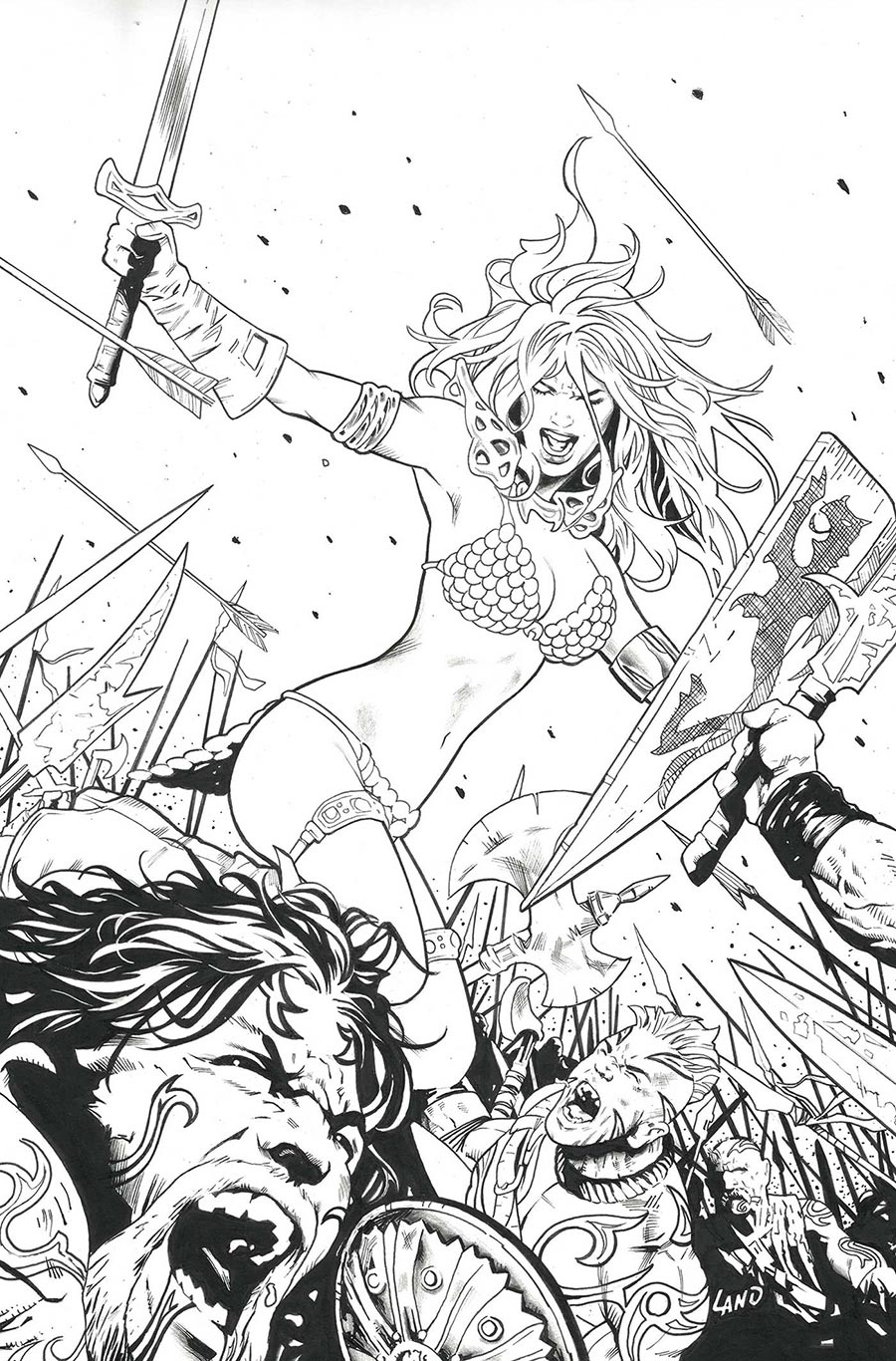 Sonja Reborn #3 Cover L Incentive Greg Land Line Art Virgin Cover