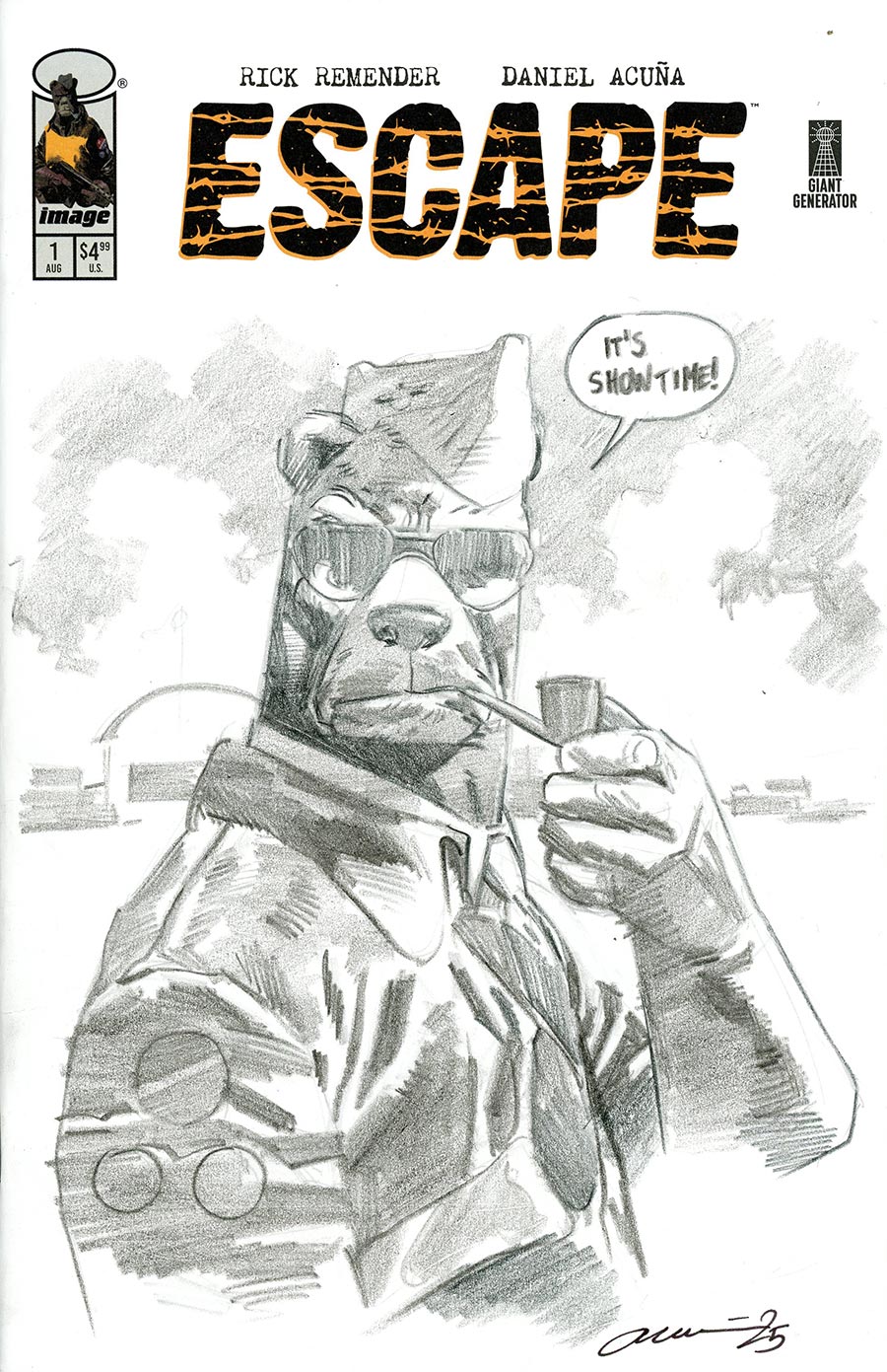 Escape #1 Cover F-C Incentive Daniel Acuna Original Hand-Drawn Sketch Variant Cover