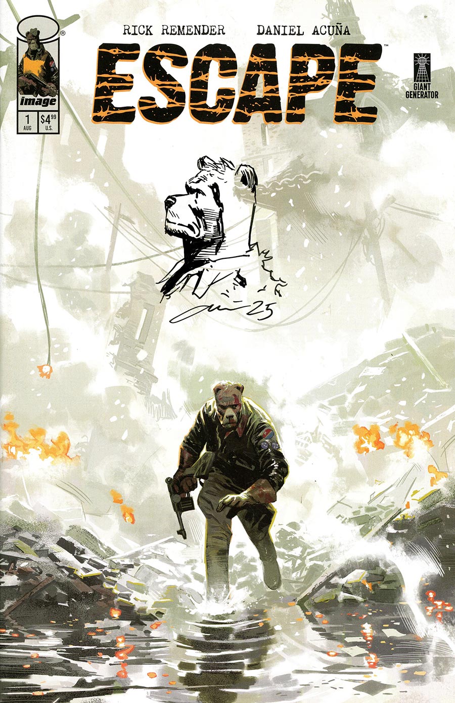 Escape #1 Cover E-E Incentive Daniel Acuna Signed & Remarque Hand-Drawn Sketch Variant Cover