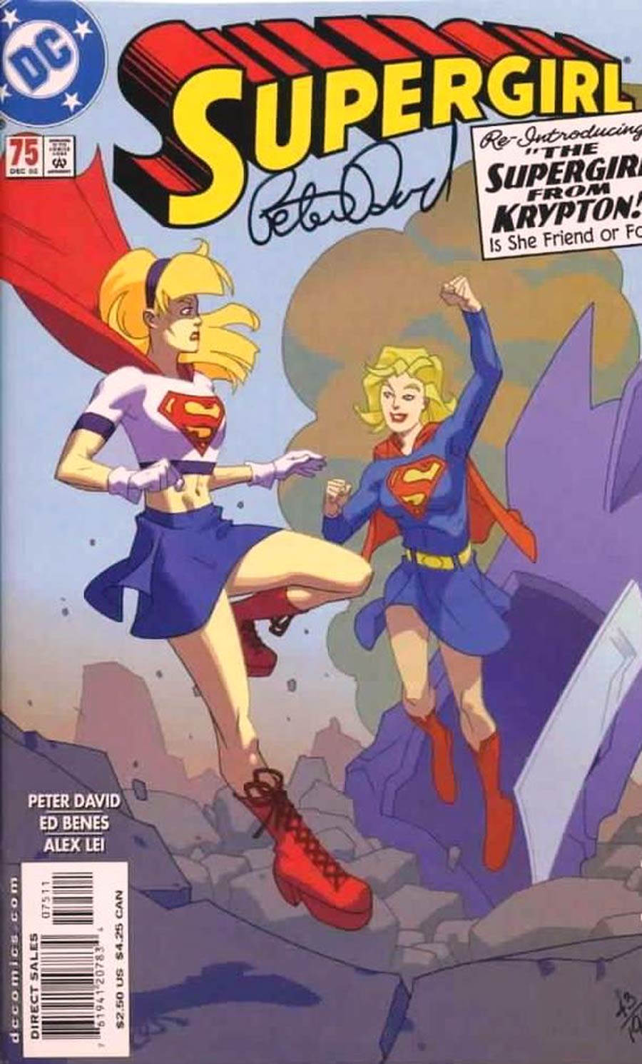 Supergirl Vol 4 #75 Cover C DF Exclusive Signed by Peter David (W/o CoA)