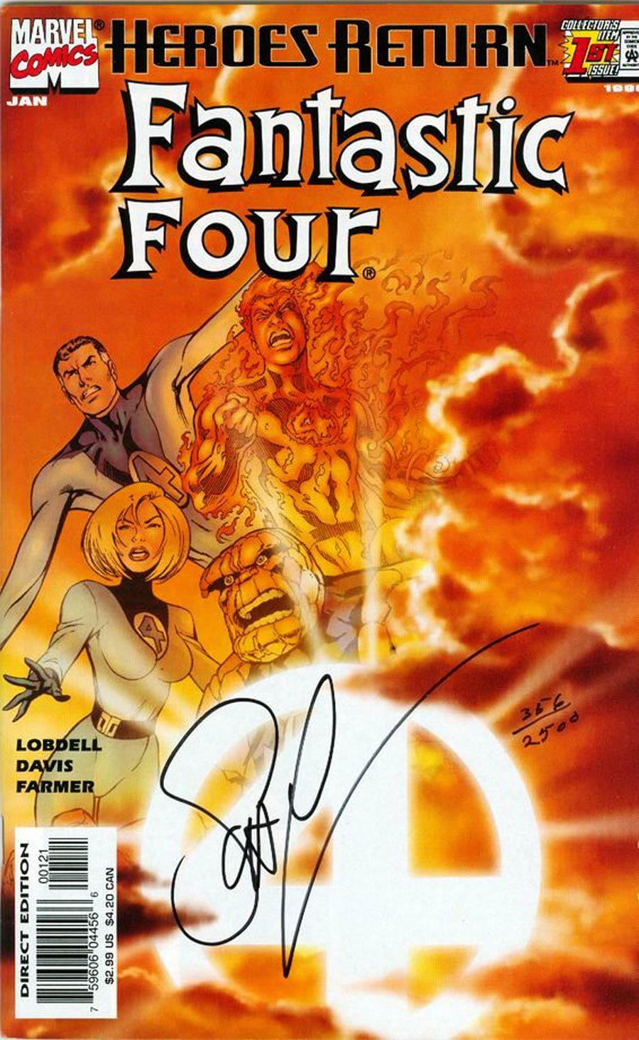 Fantastic Four Vol 3 #1 Cover C Signed by Scott Lobdell (W/CoA)